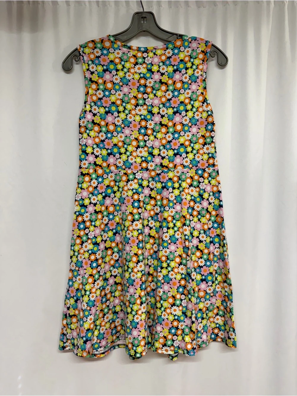 Wonder Nation Girls XL 14-16 Plus Multicolor Floral Sleeveless Skater Dress